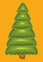 Vector illustration.Volumetric Christmas tree. 3D