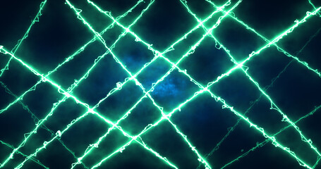 Abstract green energy lines magical glowing background