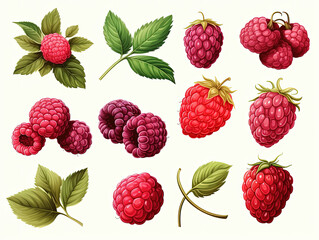 collection of raspberries