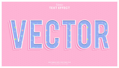 decorative editable memphis text effect vector design