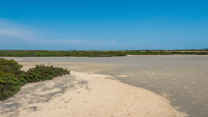 silent and desolate salt pan in the Camargue