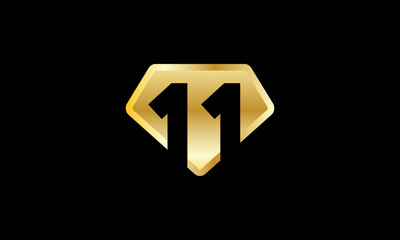 Diamond Gold Number Elegant Fashion Logo