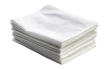 Soft White Napkins Isolated On Transparent Background PNG.