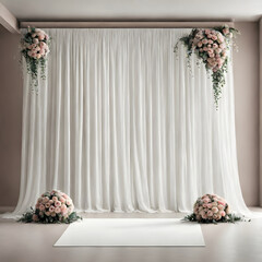 minimal backdrop for wedding - obrazy, fototapety, plakaty