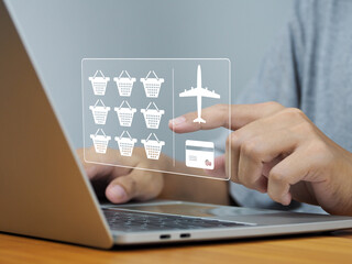 Choosing to buy products online through airlines Payment by credit card