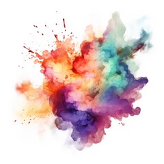 Colored powder explosion isolated on a white background. colorful powder splash,