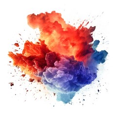 Colored powder explosion isolated on a white background. colorful powder splash,