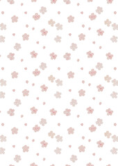 水彩で描いた桜のシームレスパターン　透過背景