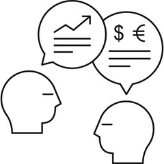 Investment Conversation Icon Outline PNG Transparent Background