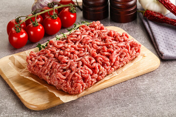 Raw minced beef uncooked meat