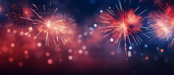 Naklejka premium Abstract colored firework background with free space for text