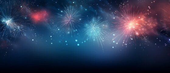 Abstract colored firework background with free space for text - obrazy, fototapety, plakaty