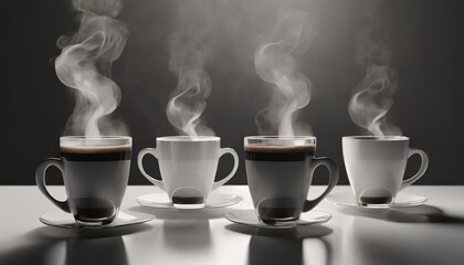 hot steaming coffee and tea cups