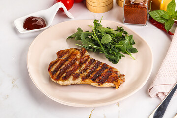 Delicous grilled pork meat steak