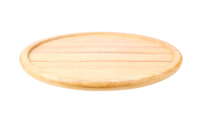 wooden plate or round wooden board on transparent png