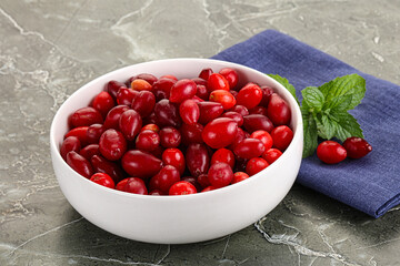 Ripe sweet and juicy cornus