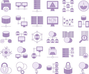 Network and hosting icon set