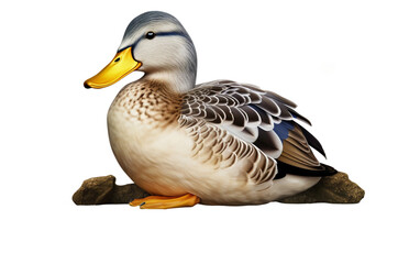 Moonlit Mallard Glides, on transparent background