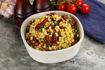 Vegetarian Pasta ptitim with vegetables