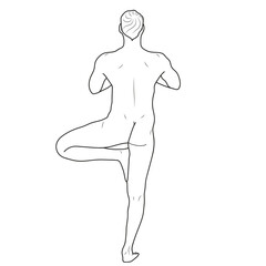 Man nude yoga position 1
