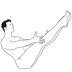 Man nude yoga position 4