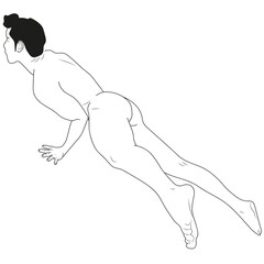 Man nude yoga position 2