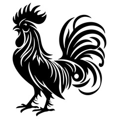 Ayam Cemani vector silhouette illustration
