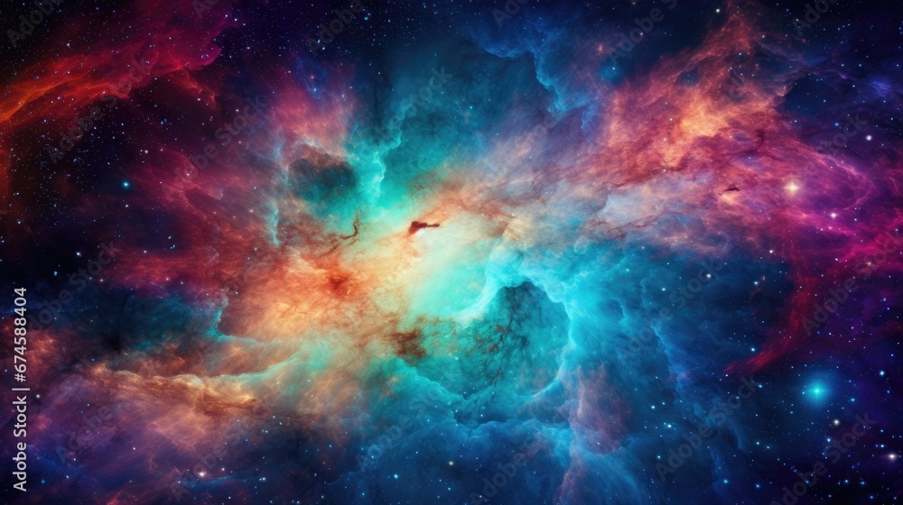 Canvas Prints swirling galaxy texture background colorful space with bright colors and stars scattered throughout