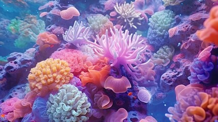 Obraz na płótnie Canvas Coral reef underwater abstract background marine ecosystem underwater sea view