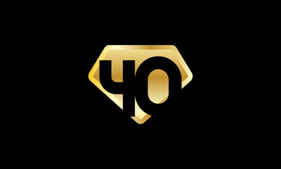 Diamond Gold Number Elegant Fashion Logo