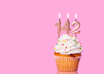 Birthday Cake With Candle Number 142