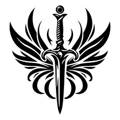 Sord Tattoo Design Vector silhouette illustration