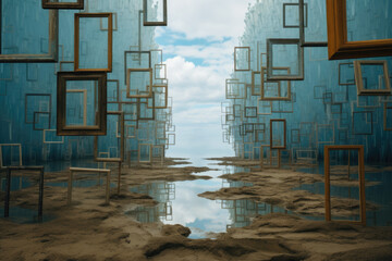 Frame Labyrinth. Coastal Mirage. Dreamlike Vistas