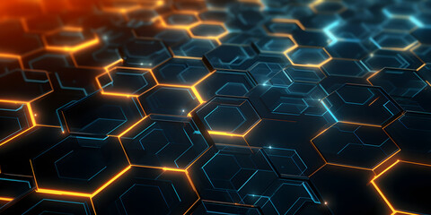 abstract background with yellow hexagons