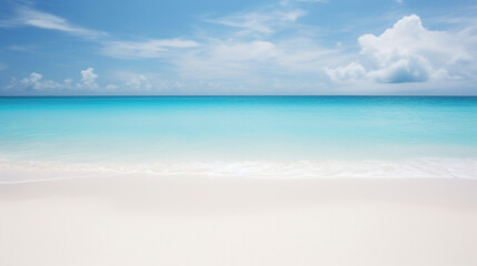 Fototapeta na wymiar Sandy beach with blue sky