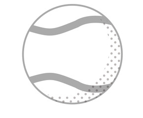 テニスボールのアイコン（モノクロ）