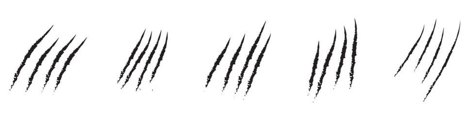 Animal claw scratches. Claws icons. Scratches collection. Silhouette style vector icons
