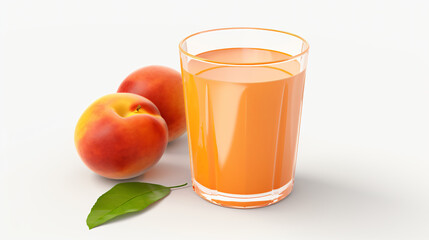 3D render of a cup of an peach juice set