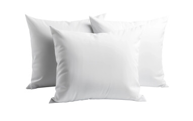 White Soft Throw Pillows Isolated On Transparent Background PNG.