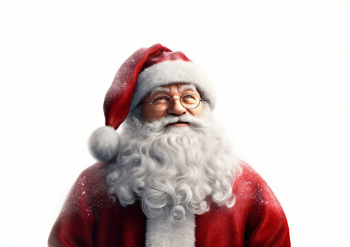 3d rendered Santa Claus hyper realistic isolated on white background