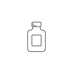 Bottle of alcohol, glass icon. Simple vector liquid container icons