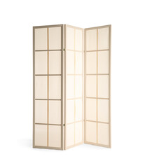 Folding screen on white background