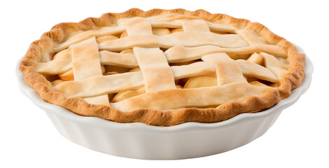 apple pie isolated on white background