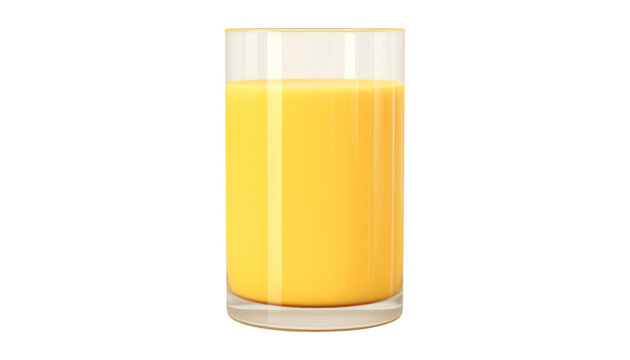 glass of mango juice isolated on transparent background cutout