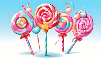 Lollipops on a white background