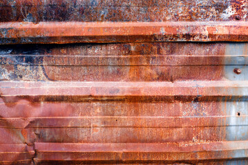 Brown texture grunge background. Old rusty metal crumbling surface