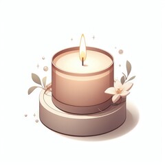 burning candle in the  white background