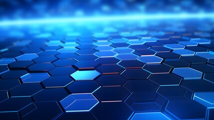 Naklejka premium Abstract blue technology hexagonal background.