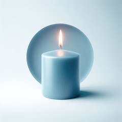Obraz na płótnie Canvas blue candle on a white