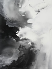 White Paper Brushwritten Artwork with Stunning Black Ink Splashes Capturing Diverse Styles and Atmospheres
